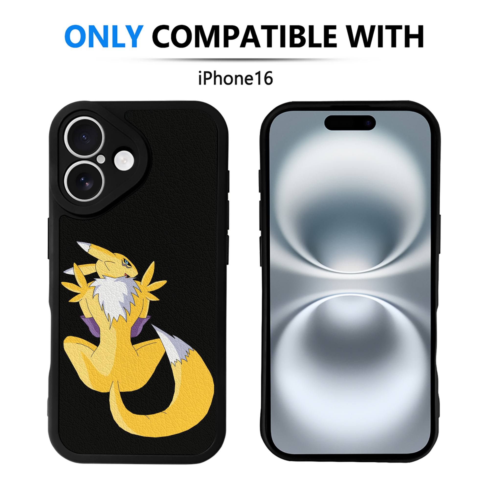 （画像用） Digimon デジタルモンスター/デジモン 【iPhone 16シリーズ対応】シリコンスマホケース（レザー調） 材質：シリコン